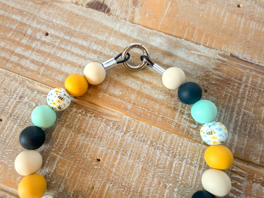 Honeybee Bead Necklace with ID Tag