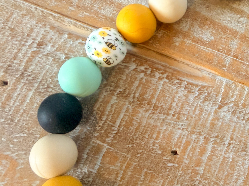 Honeybee Bead Necklace with ID Tag