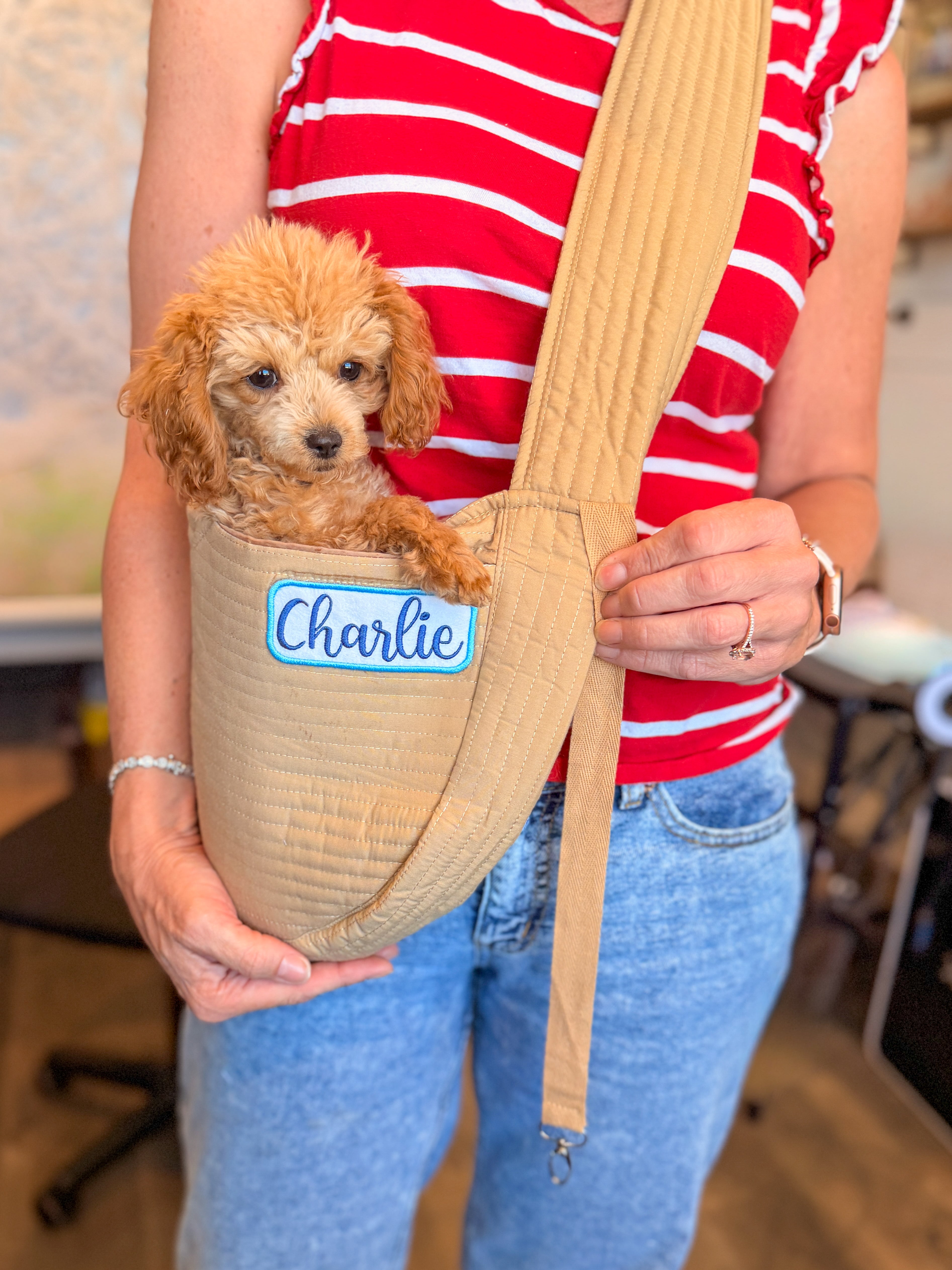 Personalized Pet Sling- Embroidered Name