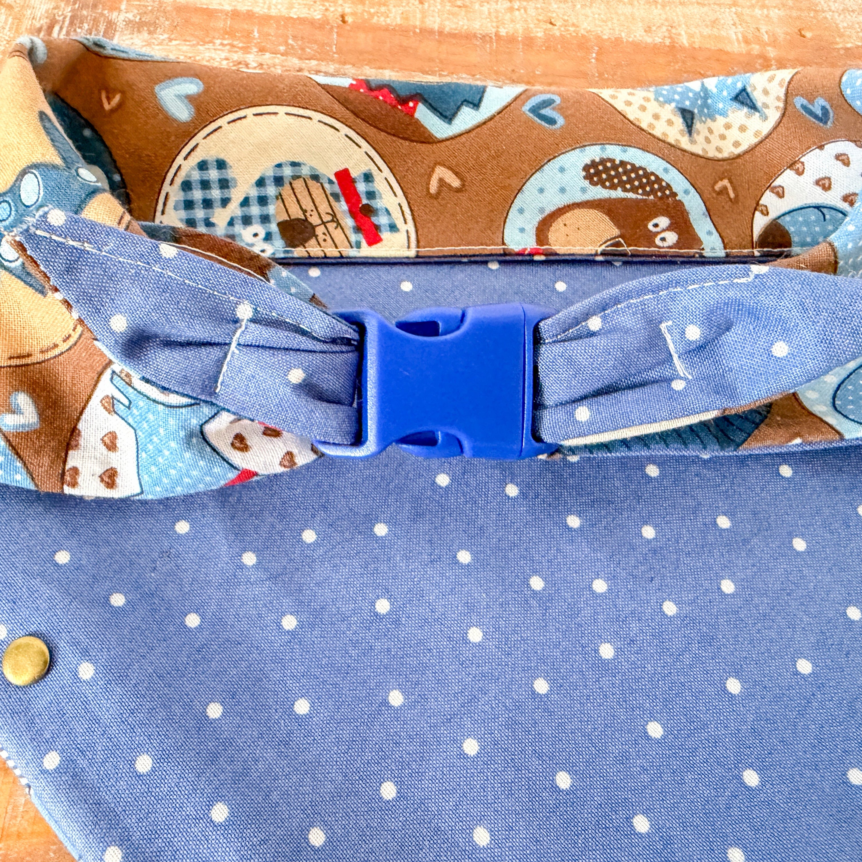 Happy Dog Personalized Pet Bandana with Leather Name Tag - Buckle Closure