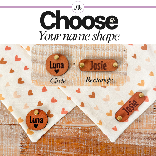 Punchy Florals Personalized Pet Bandana with Leather Name Tag