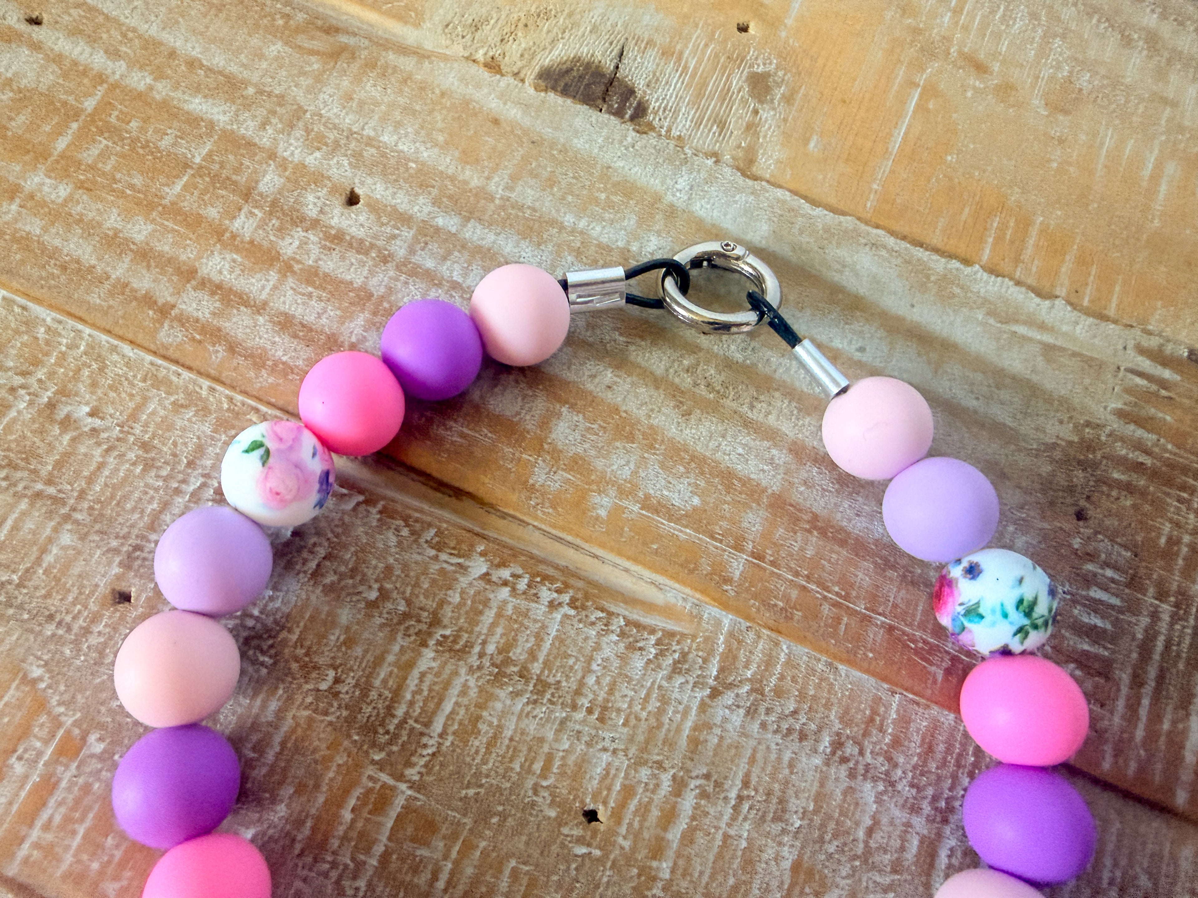 Flower Blossom Dog Bead Necklace with ID Tag