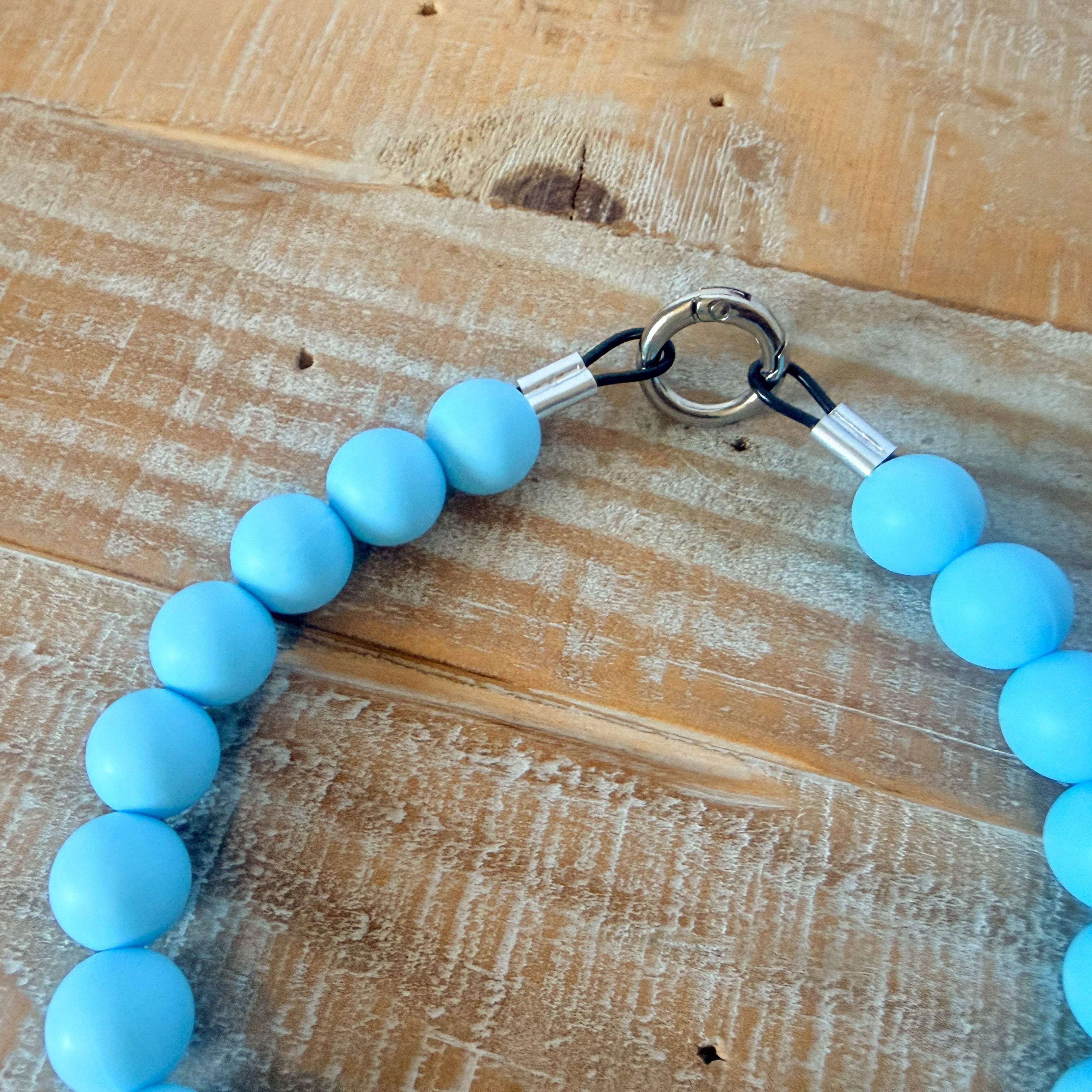 Blue Dog Bead Necklace- Personalized ID Tag