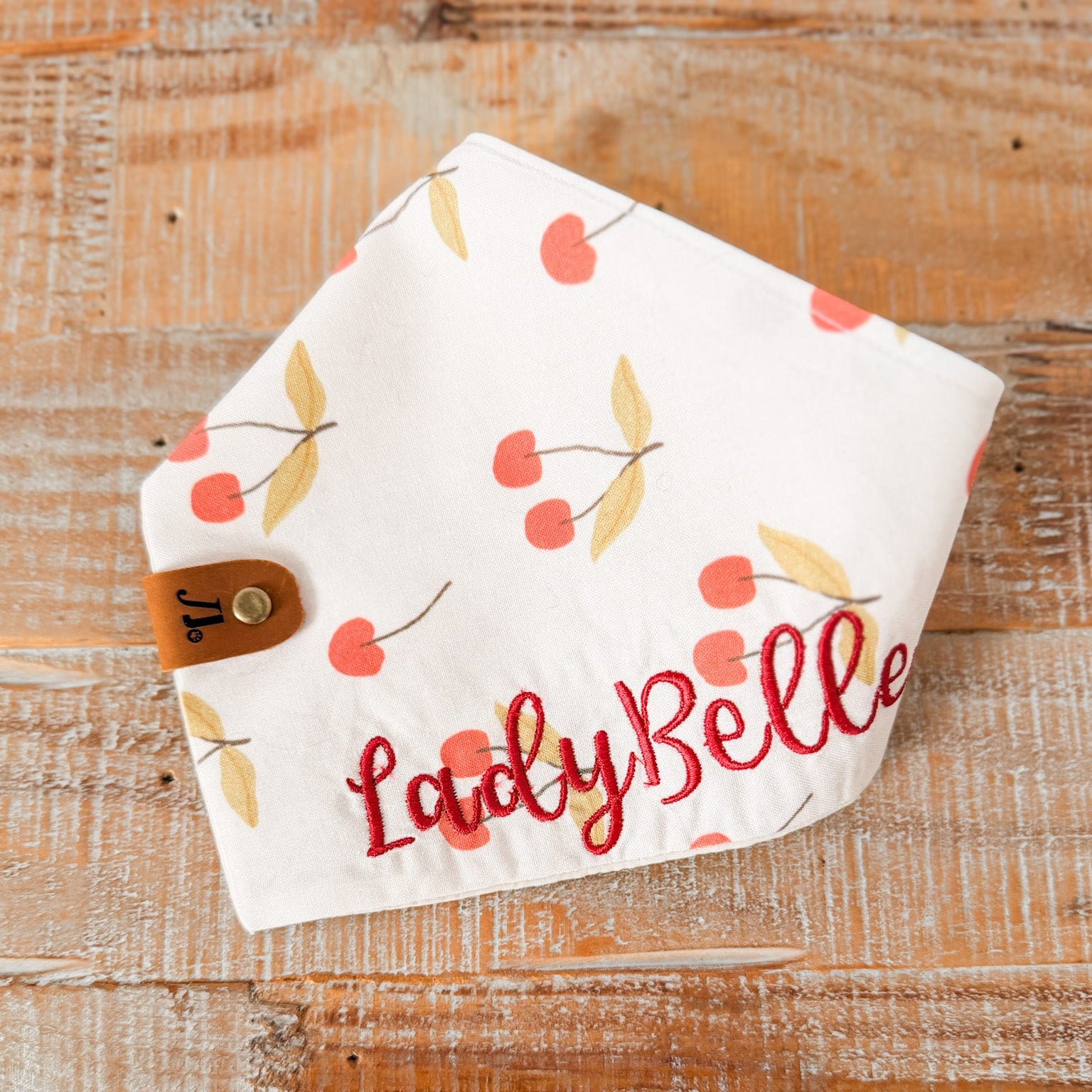 Cherries n Cream Personalized Pet Bandana