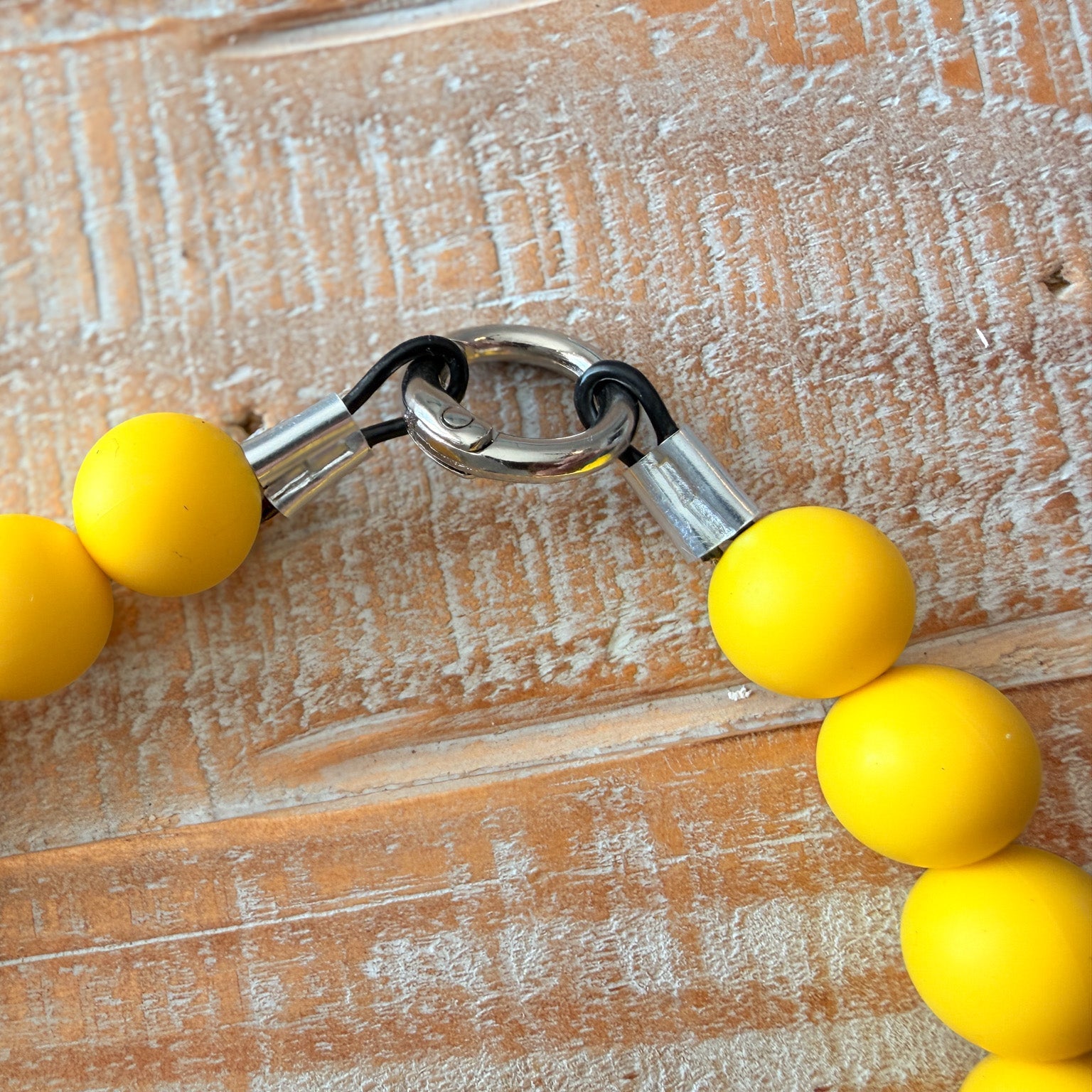 Yellow Dog Bead Necklace- Personalized ID Tag