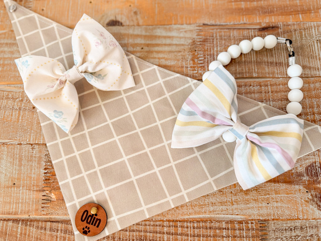Polka Dot Dog Bows set of 4, Collar Slide
