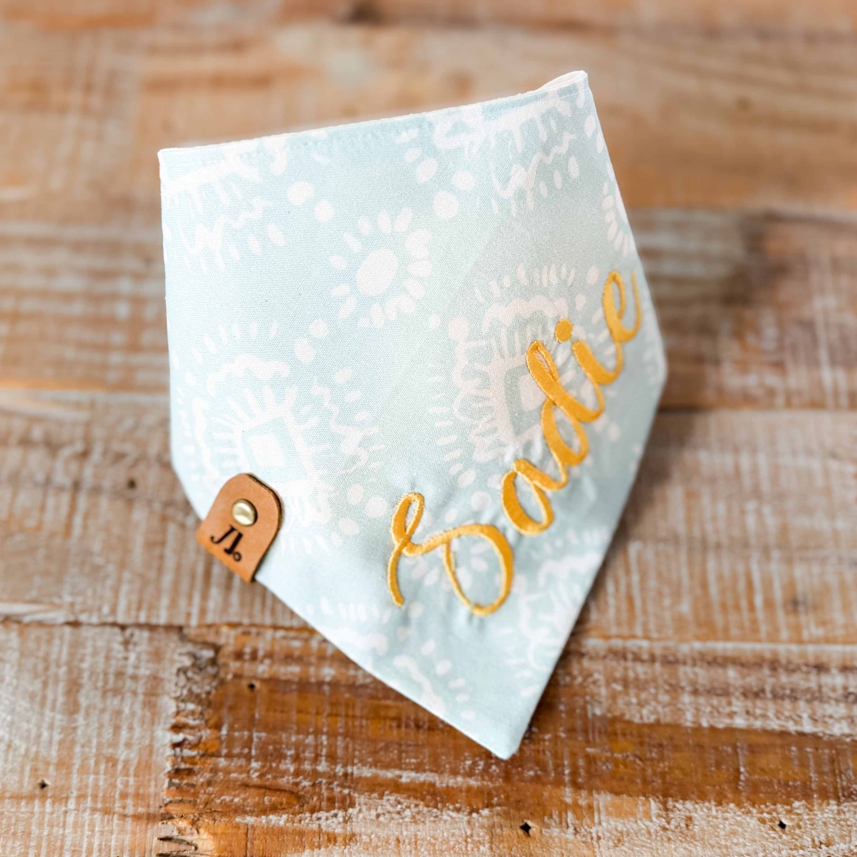 Ikat in Mint Personalized Pet Bandana