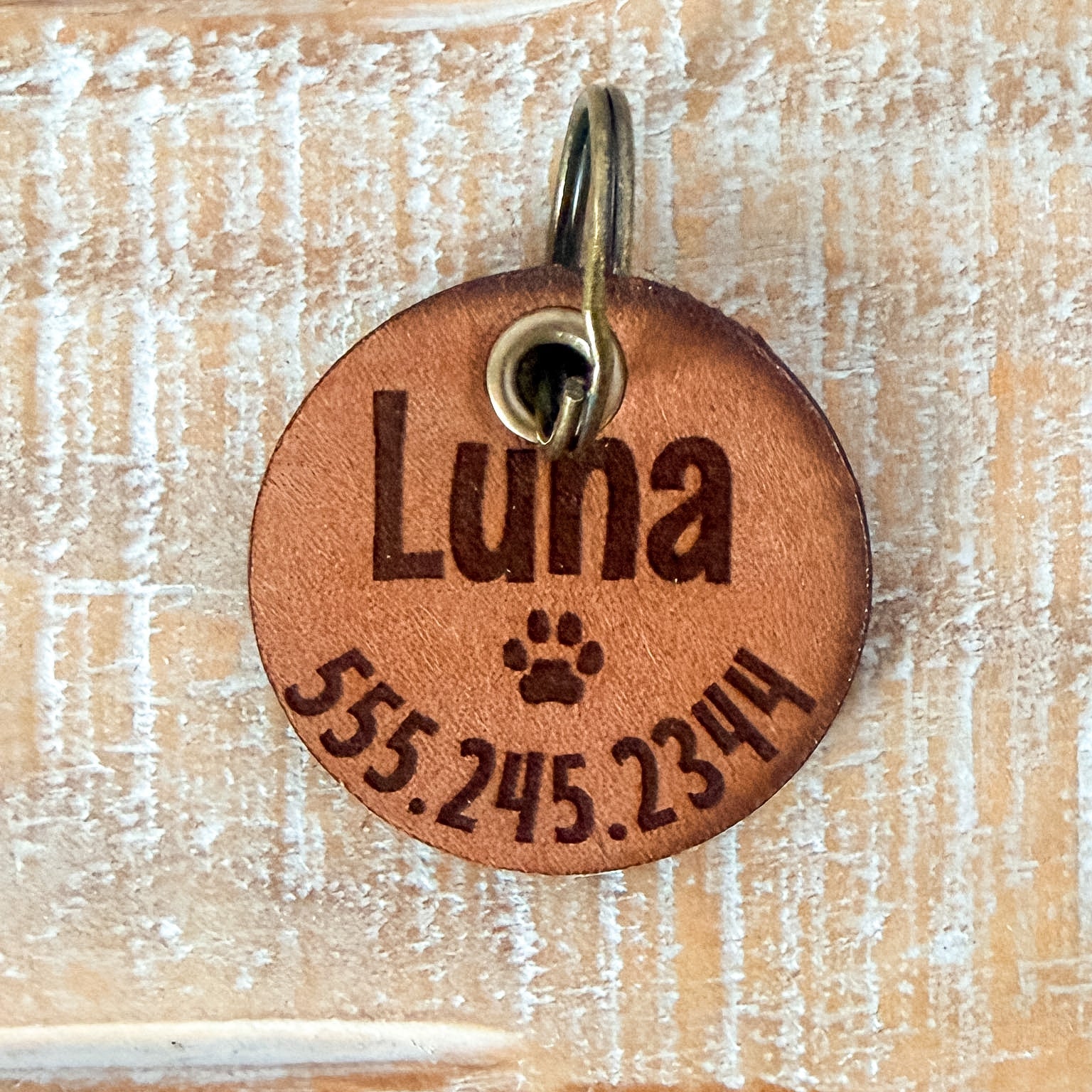 Silent Leather ID Tag