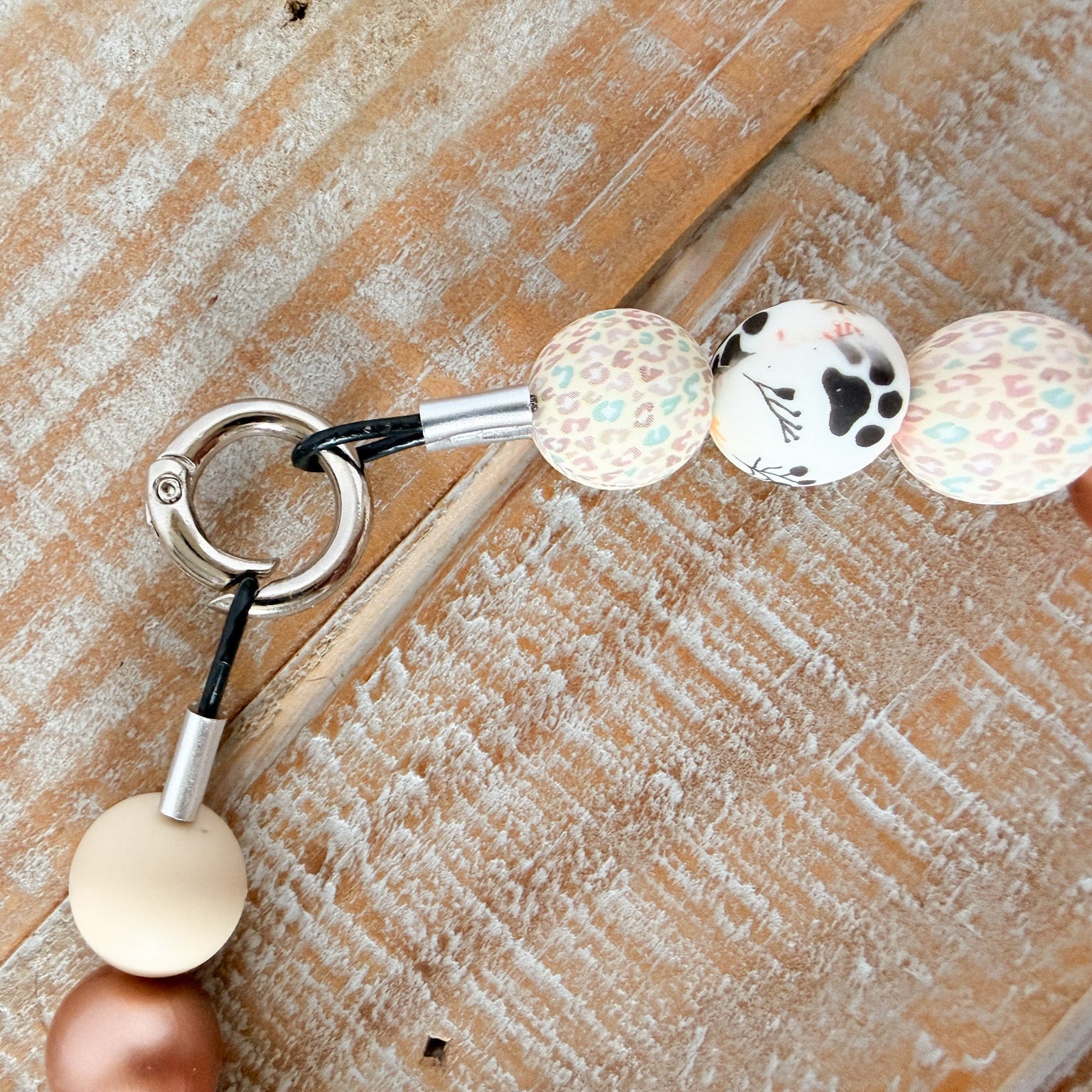 Paw Print Bead Necklace with ID Tag