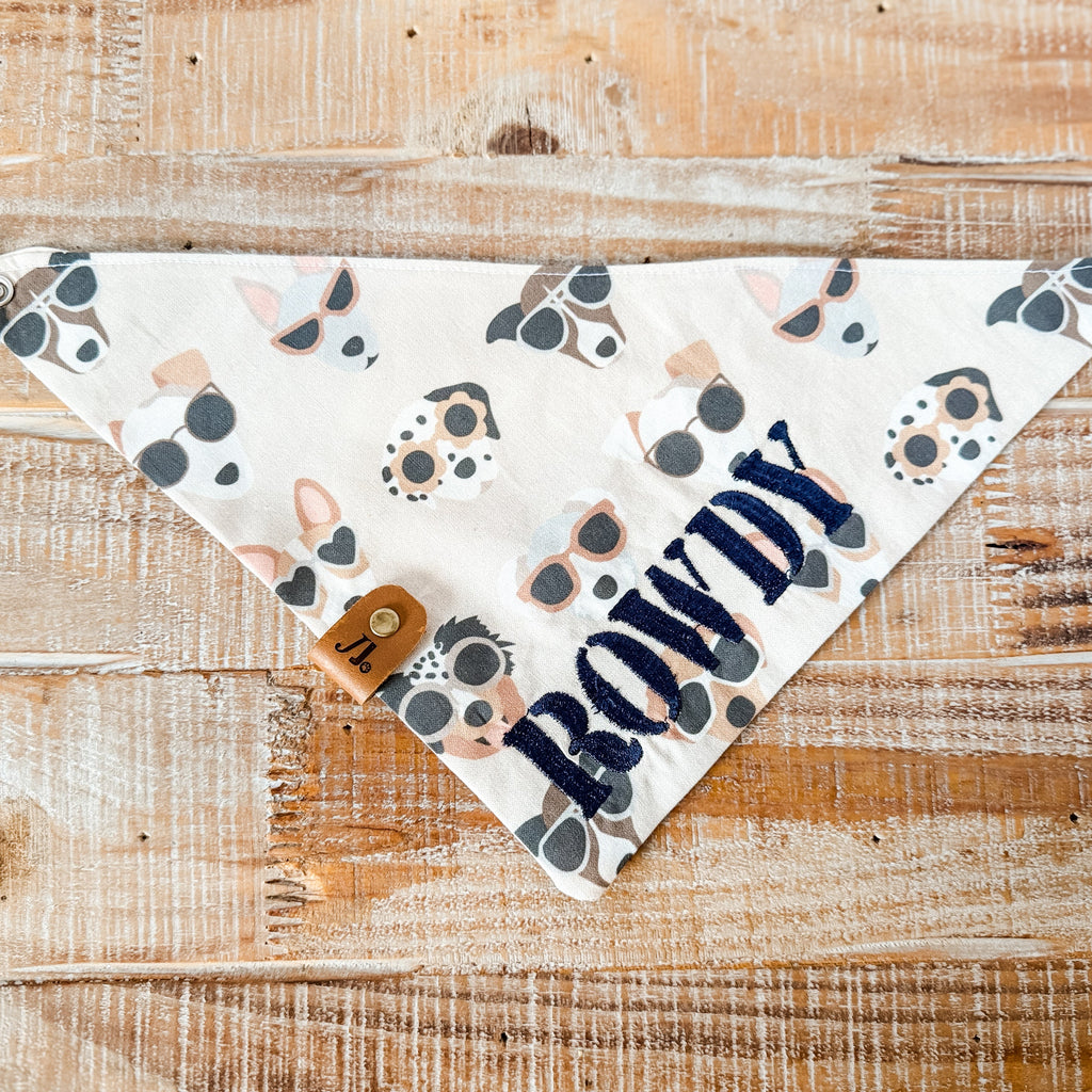 Pups In Sunnies Personalized Pet Bandana