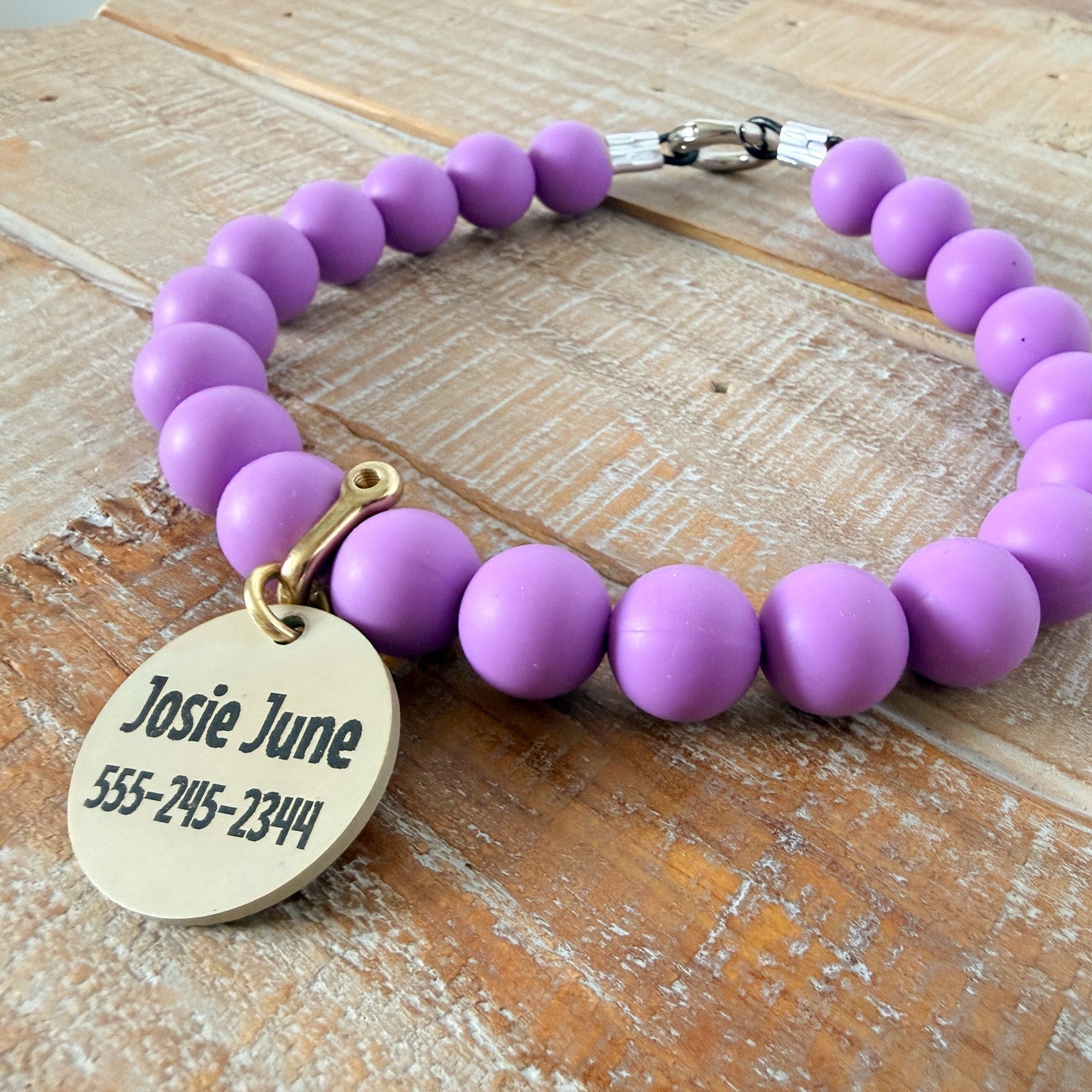 Purple Dog Bead Necklace