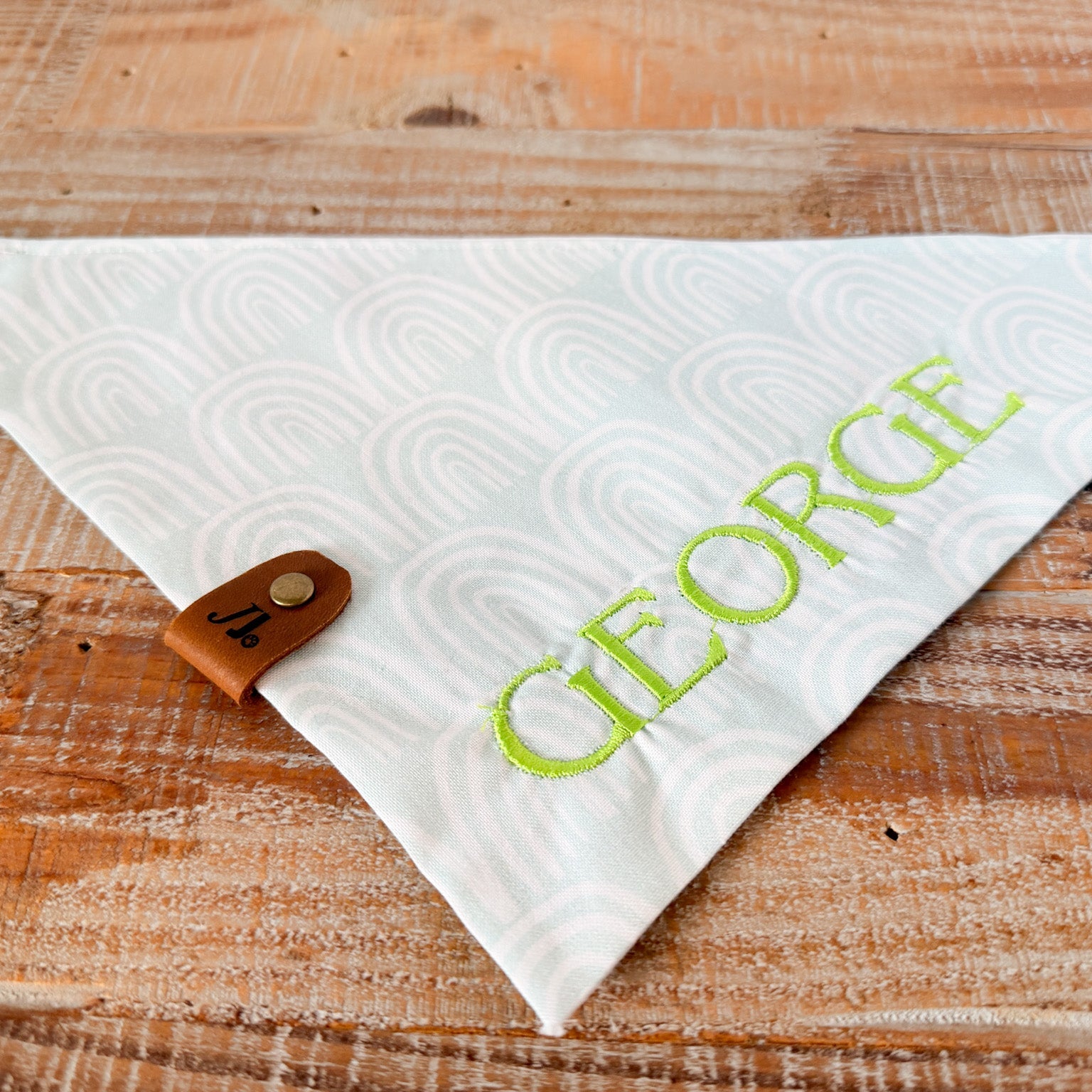 Rainbows in Teal Personalized Pet Bandana