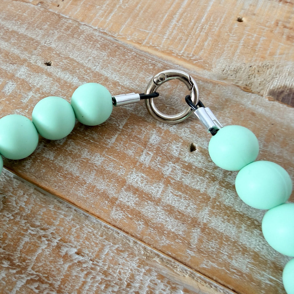 Teal Dog Bead Necklace- Personalized ID Tag