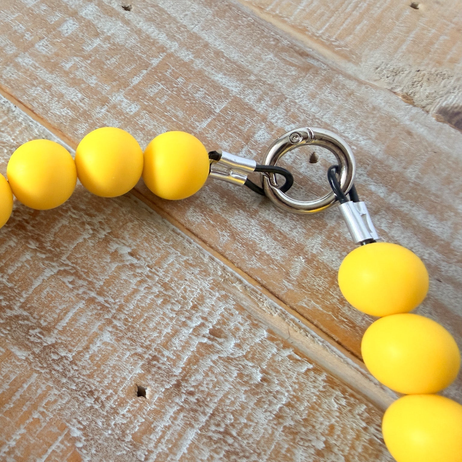 Yellow Dog Bead Necklace- Personalized ID Tag