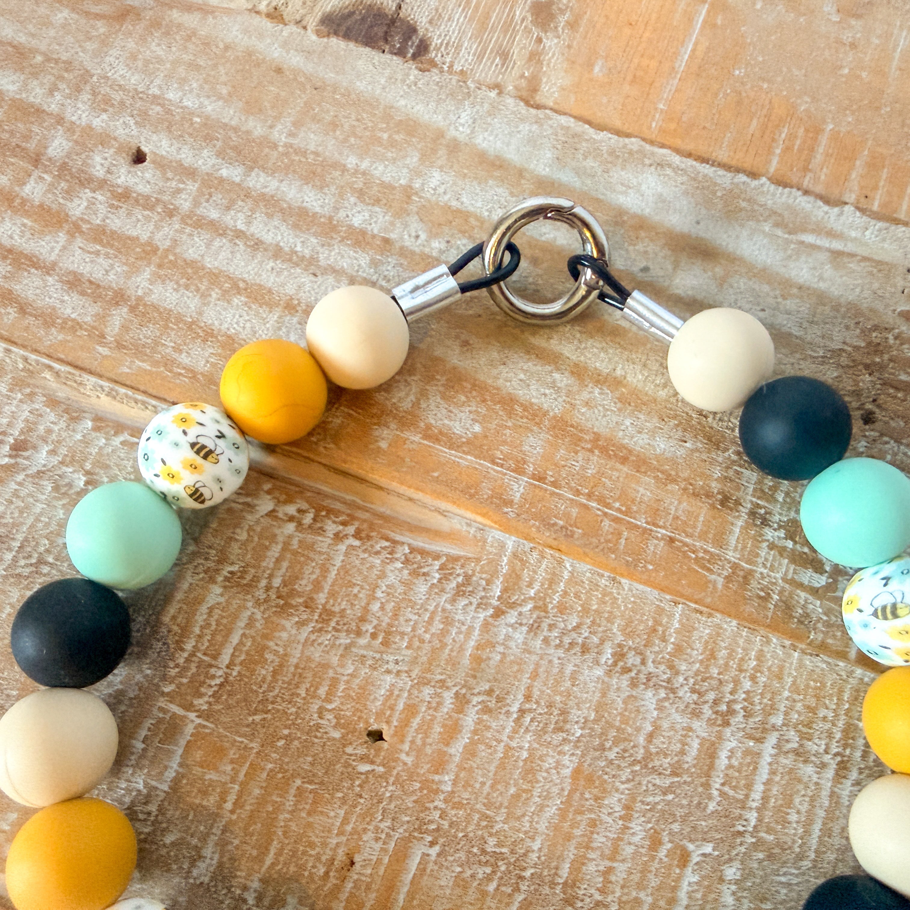Honeybee Bead Necklace with ID Tag