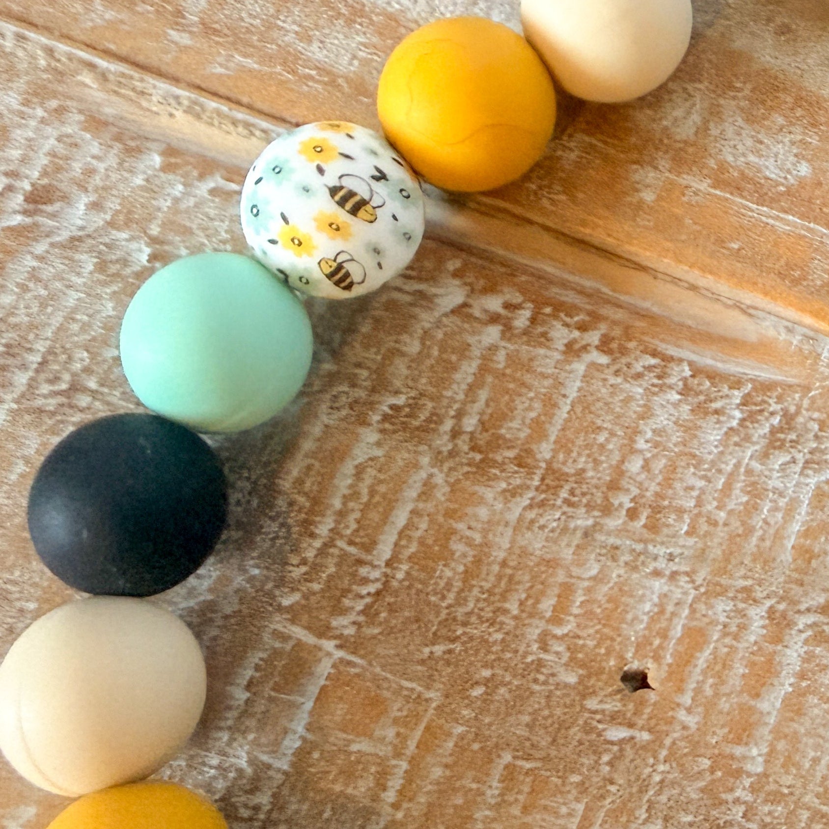Honeybee Bead Necklace with ID Tag