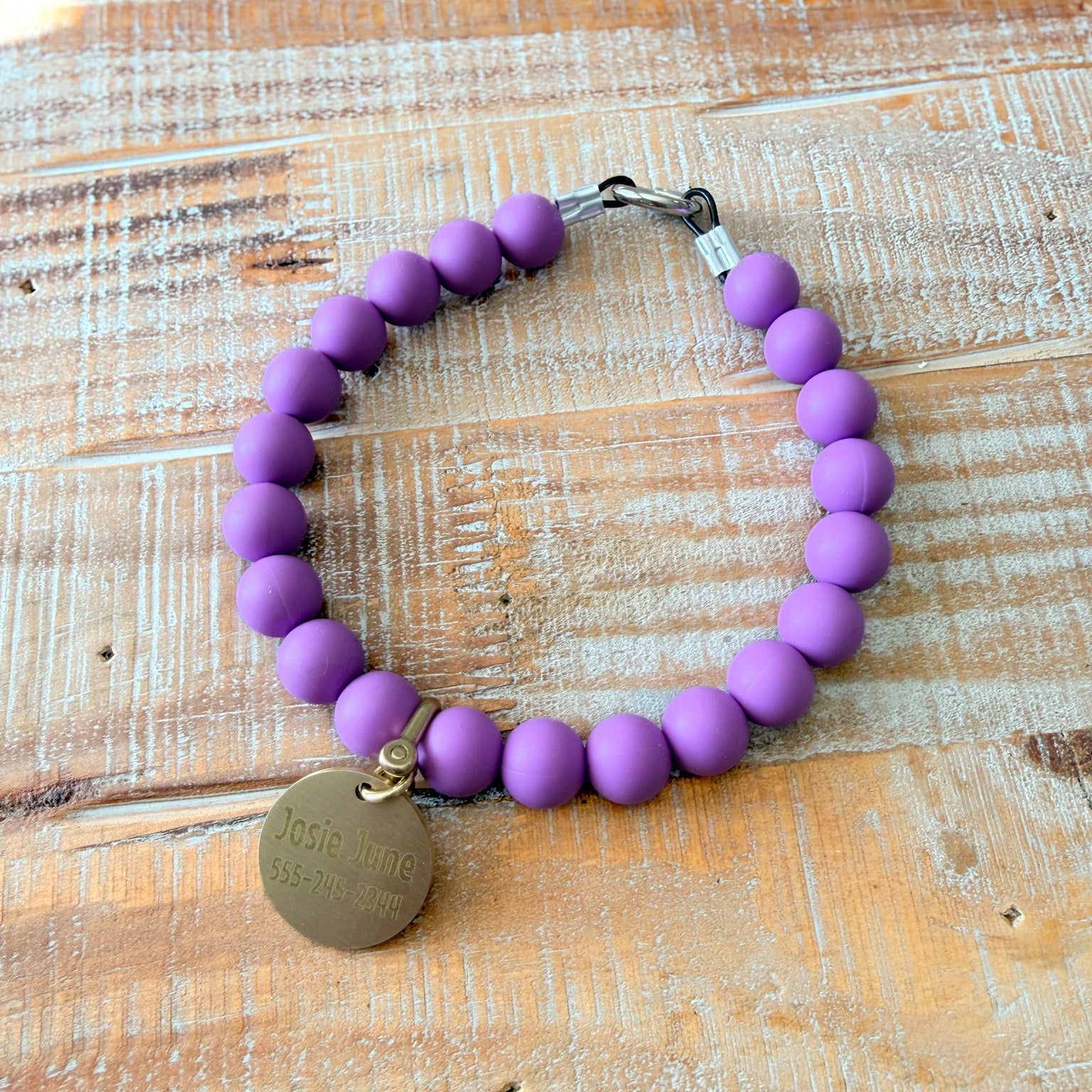 Purple Dog Bead Necklace