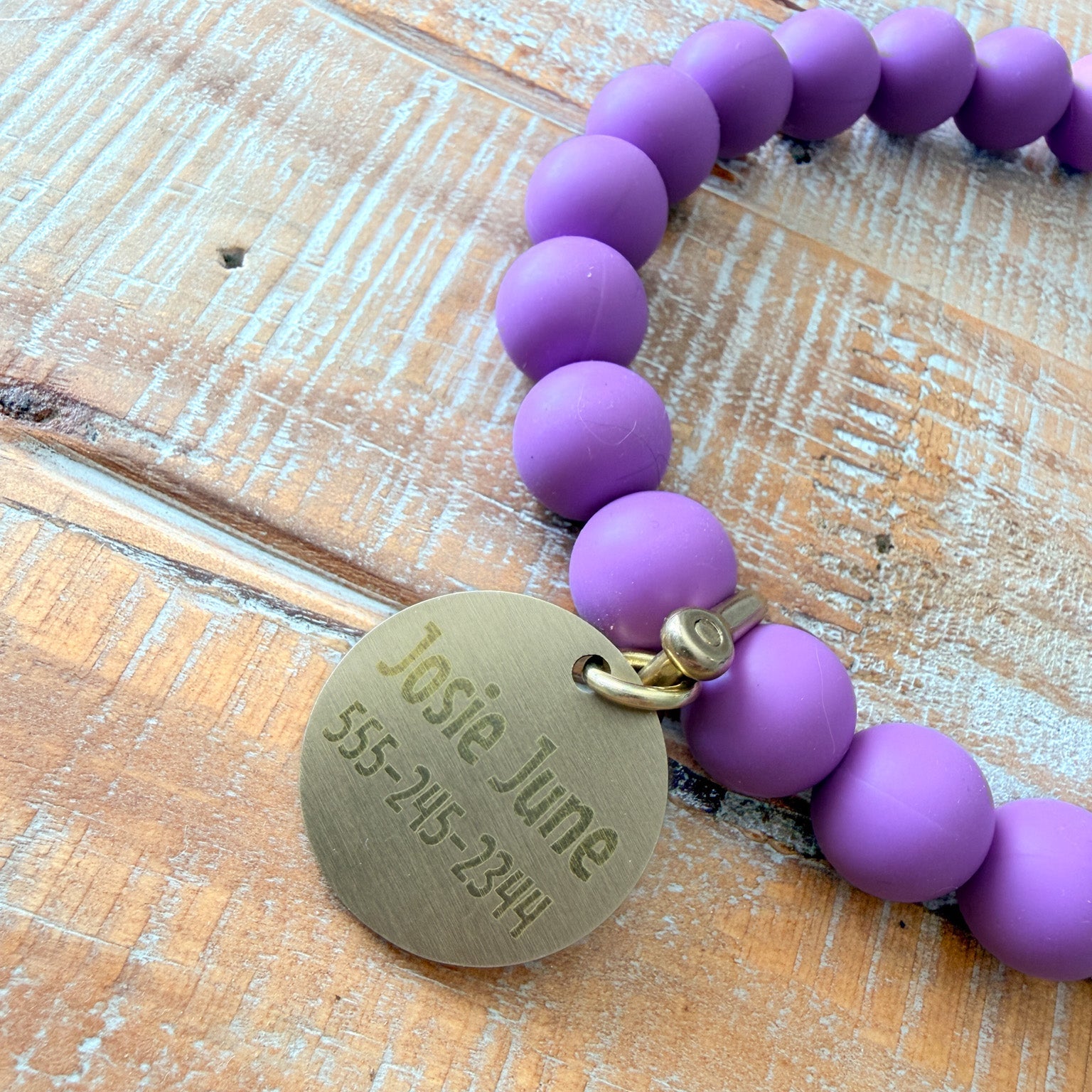 Purple Dog Bead Necklace