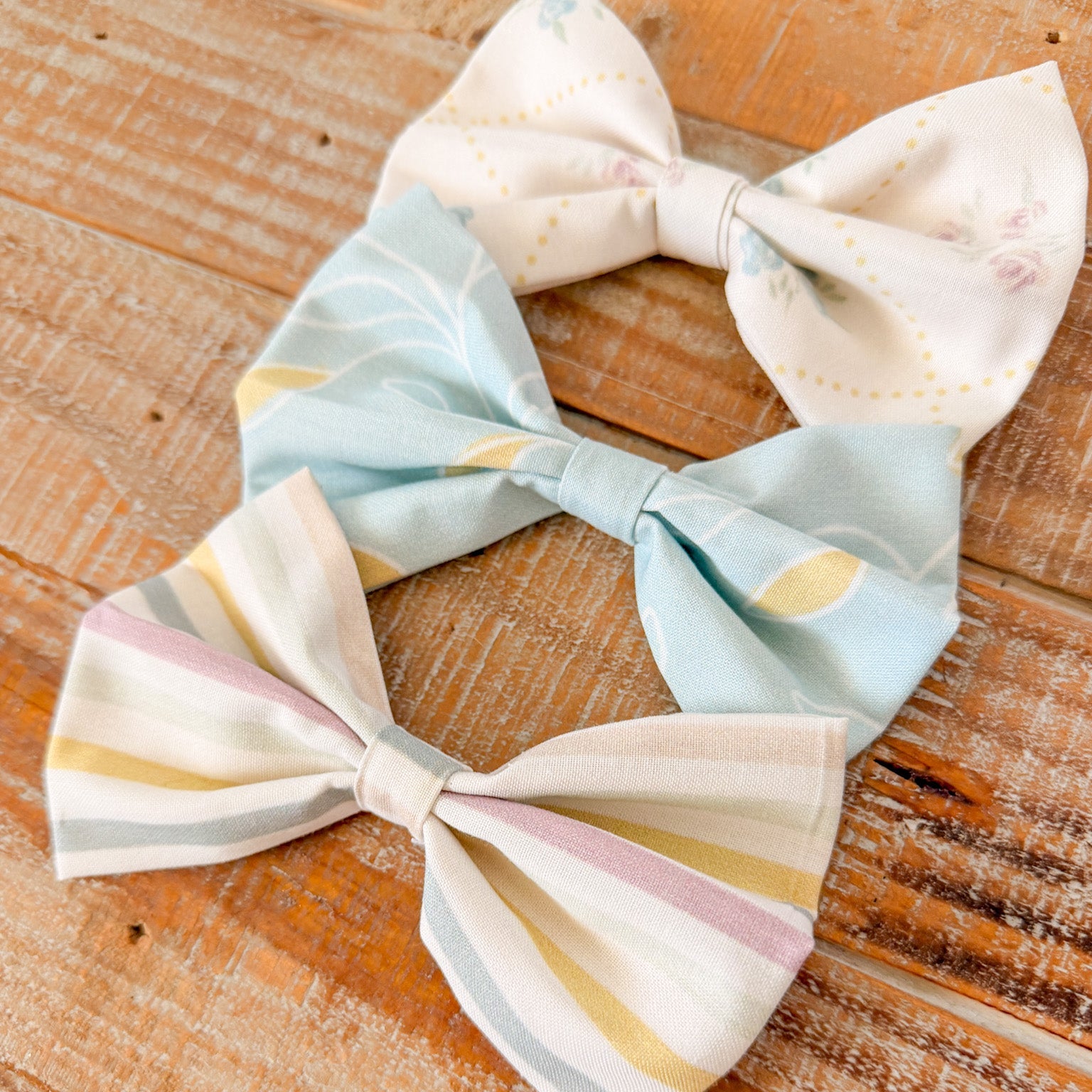 Spring Pastels Dog Bows set of 3, Collar Slide